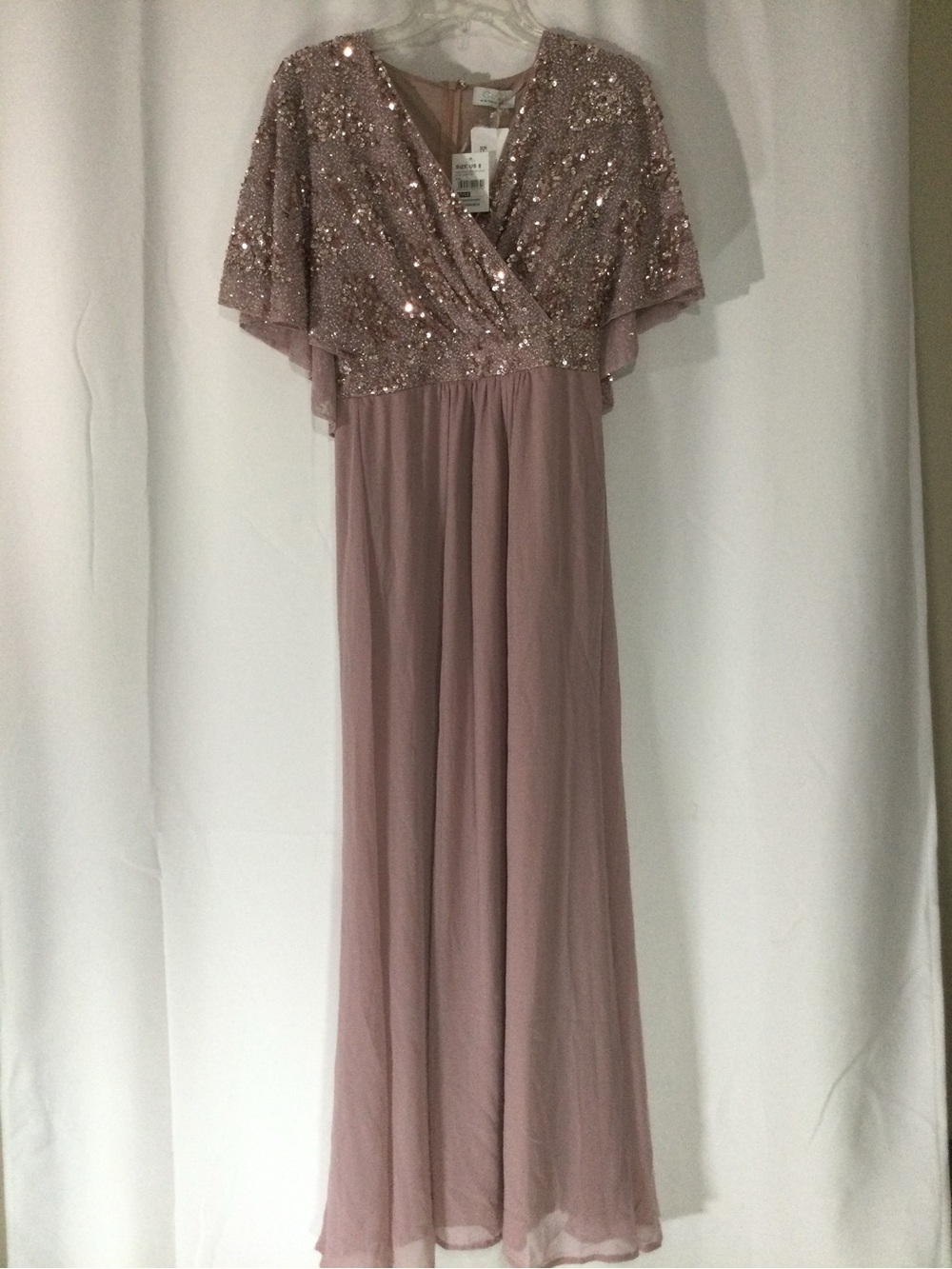 QUIZ Pale Pink Sequin Occasionwear Dress
